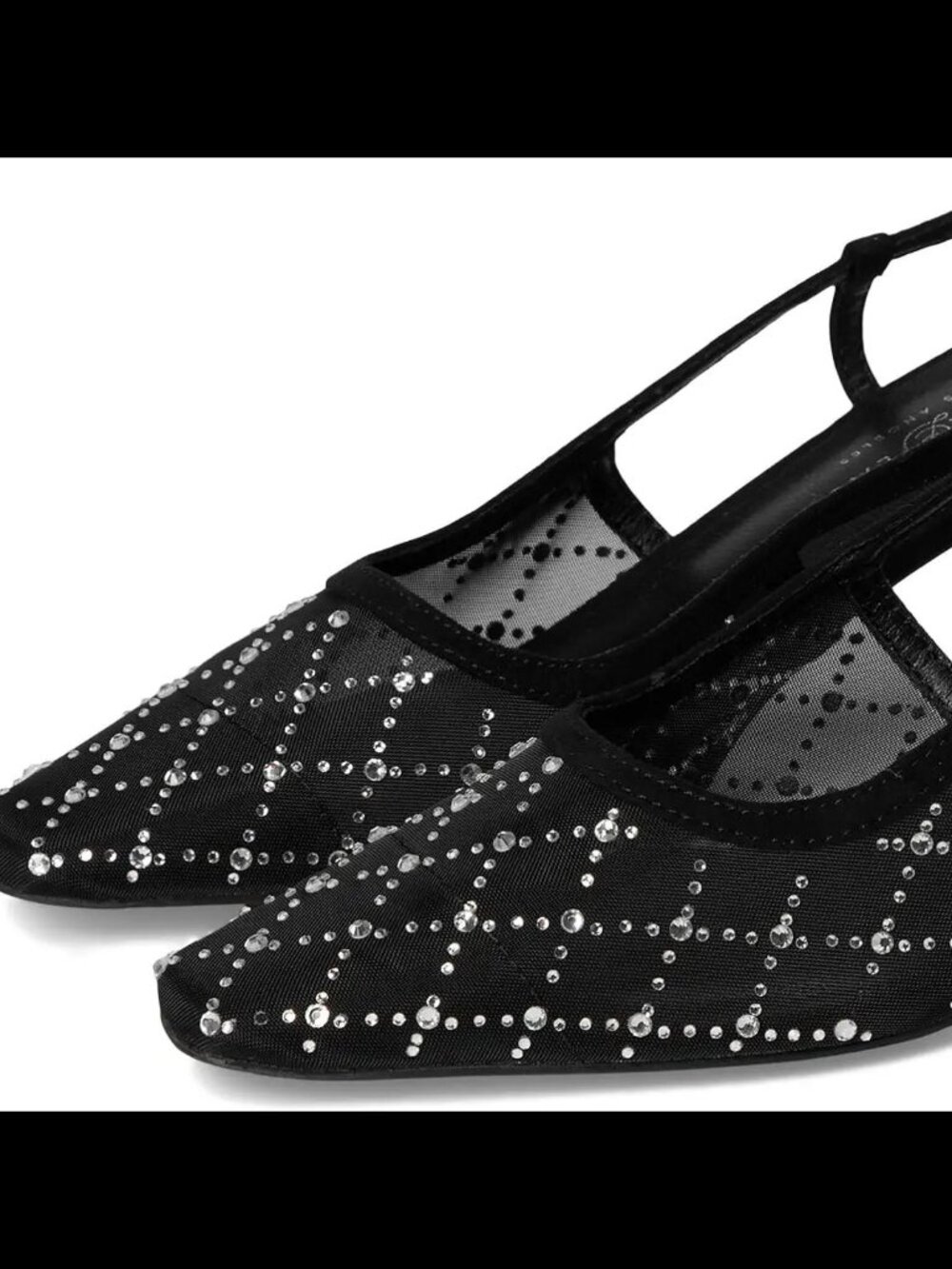 Black Chinese Laundry Mesh Rhinestones Pumps Shoes US 11 (10) - Picture 6 of 12